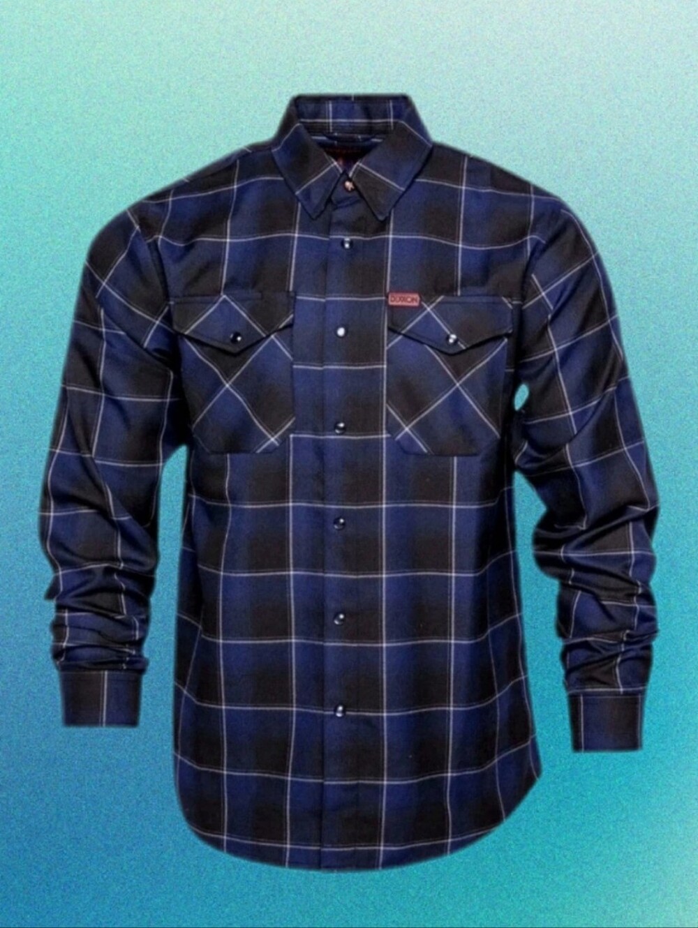 DIXXON " Myers 2.0 " Navy and Black Plaid Button-Down Work Shirt. NWT